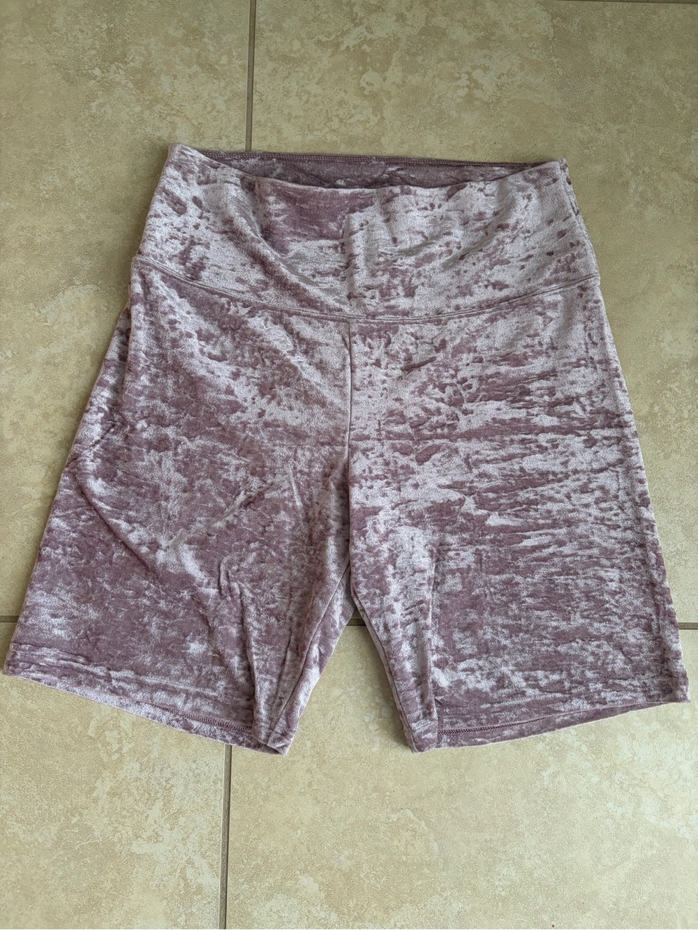 TNA Mauve Crushed Velvet Bike Shorts